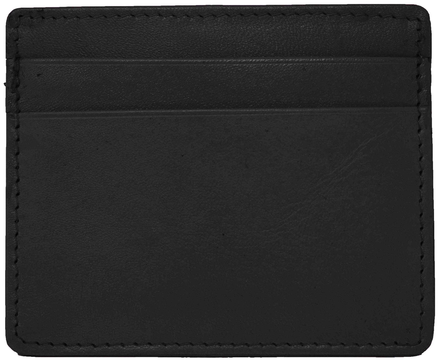Genuine Cowhide Leather Pocket 6-Card Slim Wallet for Men & Women