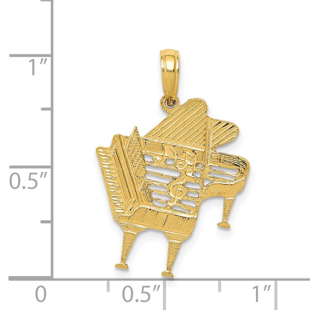 14k Piano Pendant Yellow Gold