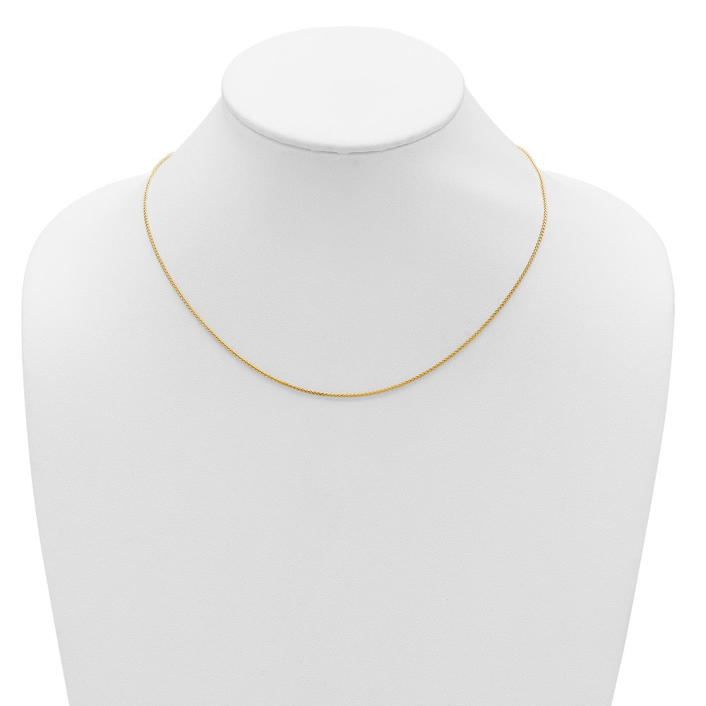 14K 1.2mm Baby Spiga 1in+1in Adjustable Chain