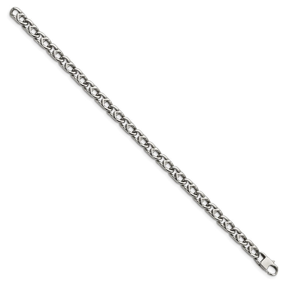 Stainless Steel Polished 6mm 8.5in Bracelet 8.5 inches
