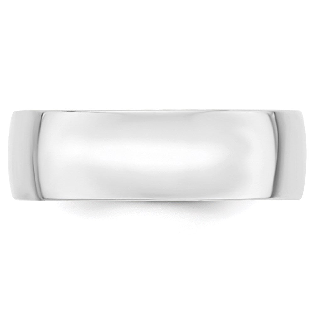 10k White Gold 7mm Lightweight Comfort Fit Wedding Band Size 9