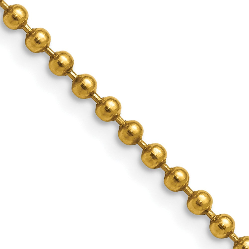 Stainless Steel Polished Yellow IP-plated 3mm 20in Ball Chain