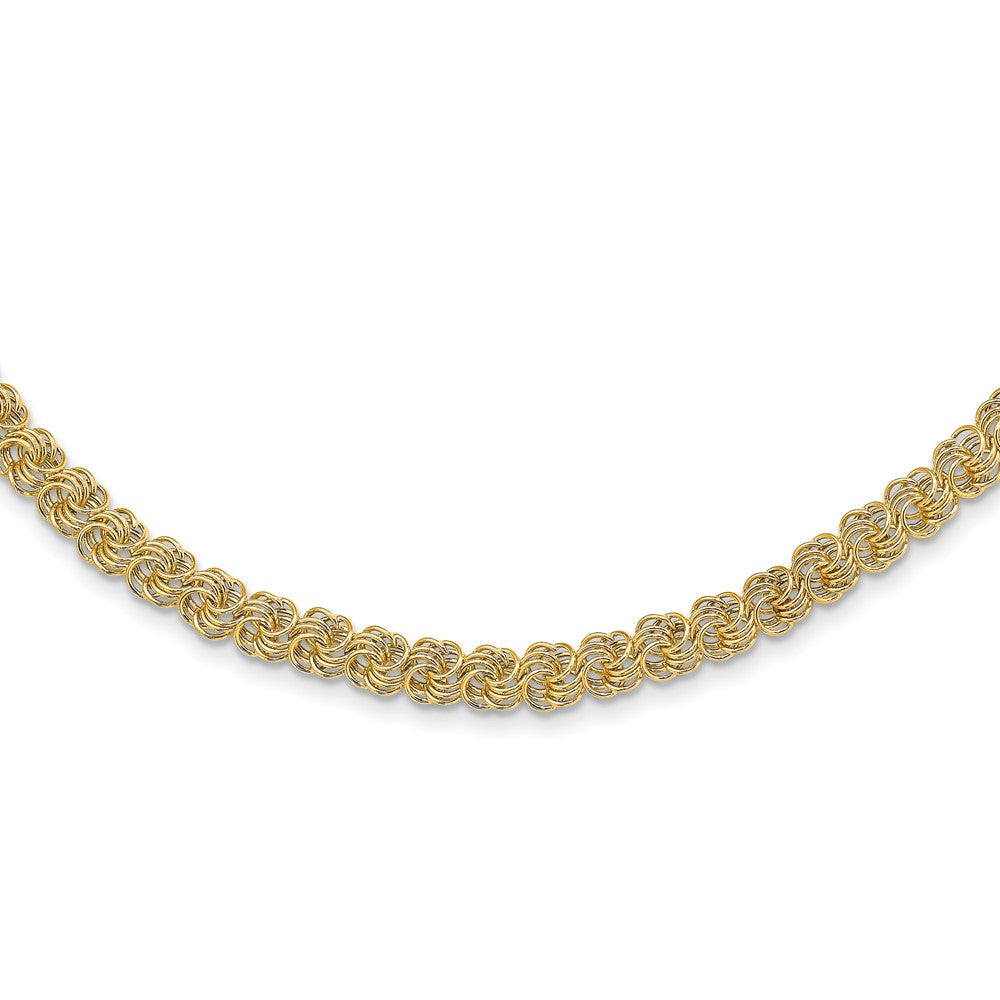 14K Polished Fancy Link Necklace