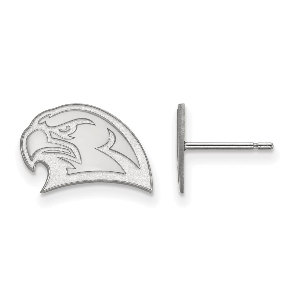 Sterling Silver Rhodium-plated LogoArt Miami University Ohio Redhawk Small Post Earrings QSS026MU