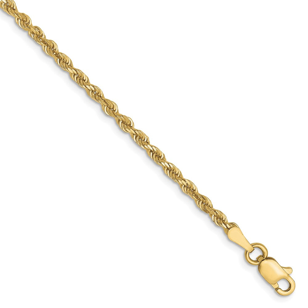 10K 2.5mm Diamond-Cut Rope Chain 7  inches