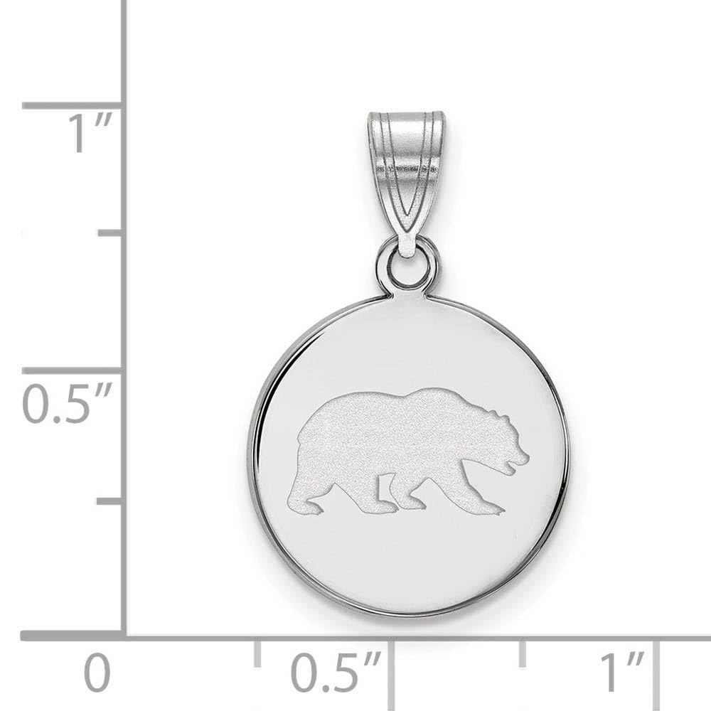 LogoArt Sterling Silver University Of California Berkeley Medium Disc Pendant Necklace