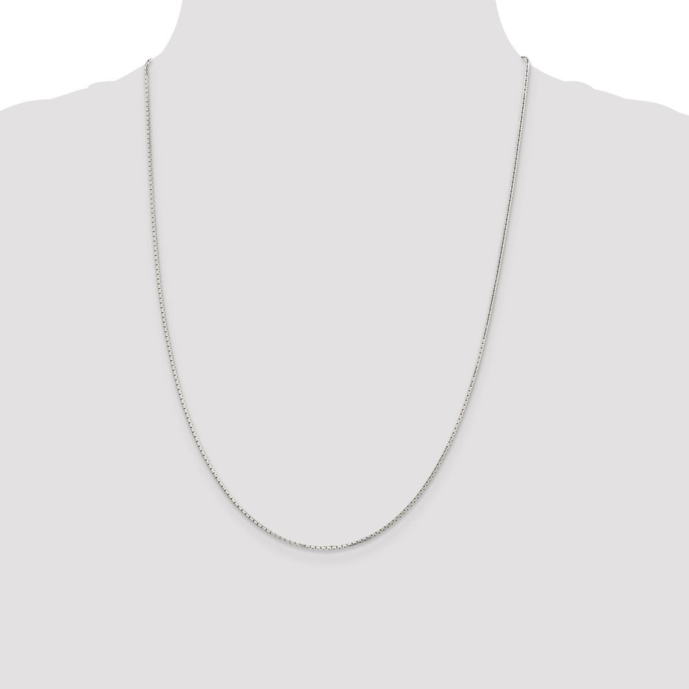 Sterling Silver 1.2mm 8 Sided Diamond-cut Mirror Box Chain 24 Inches