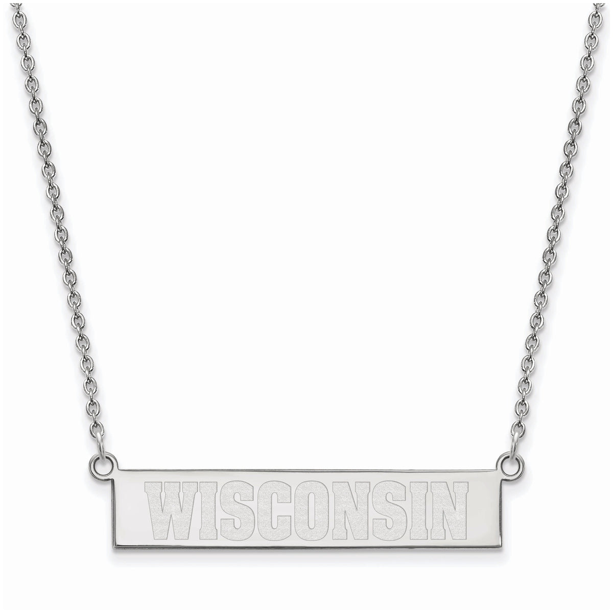 Women's Wisconsin Badgers Sterling Silver Small Bar Necklace