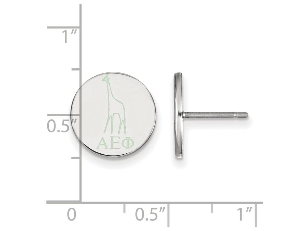 Sterling Silver Official Licensed Greek Sororities Alpha Epsilon Phi Enameled Post Earrings