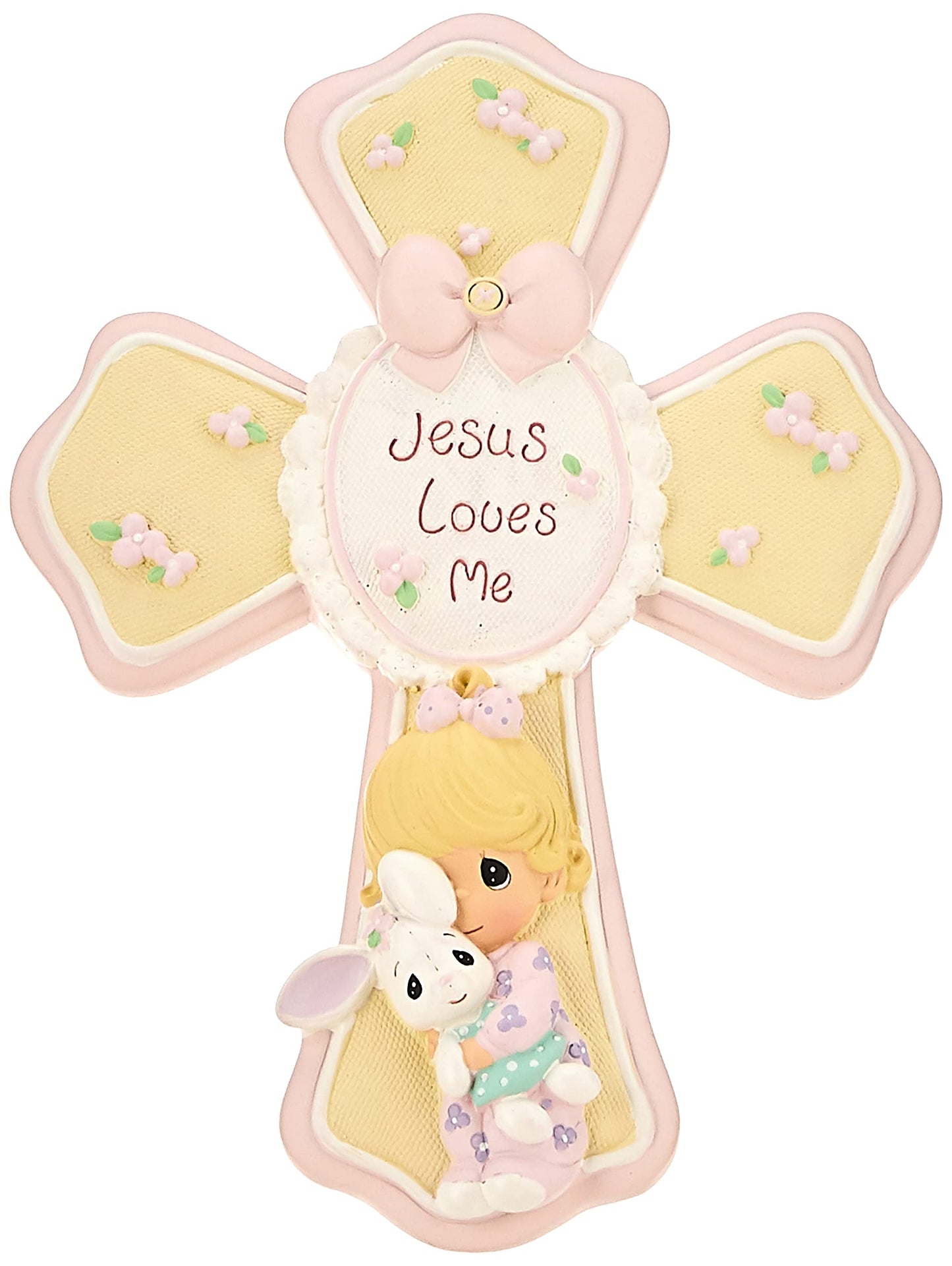 Precious Moments Jesus Loves Me Girl Resin Cross With Stand 132402