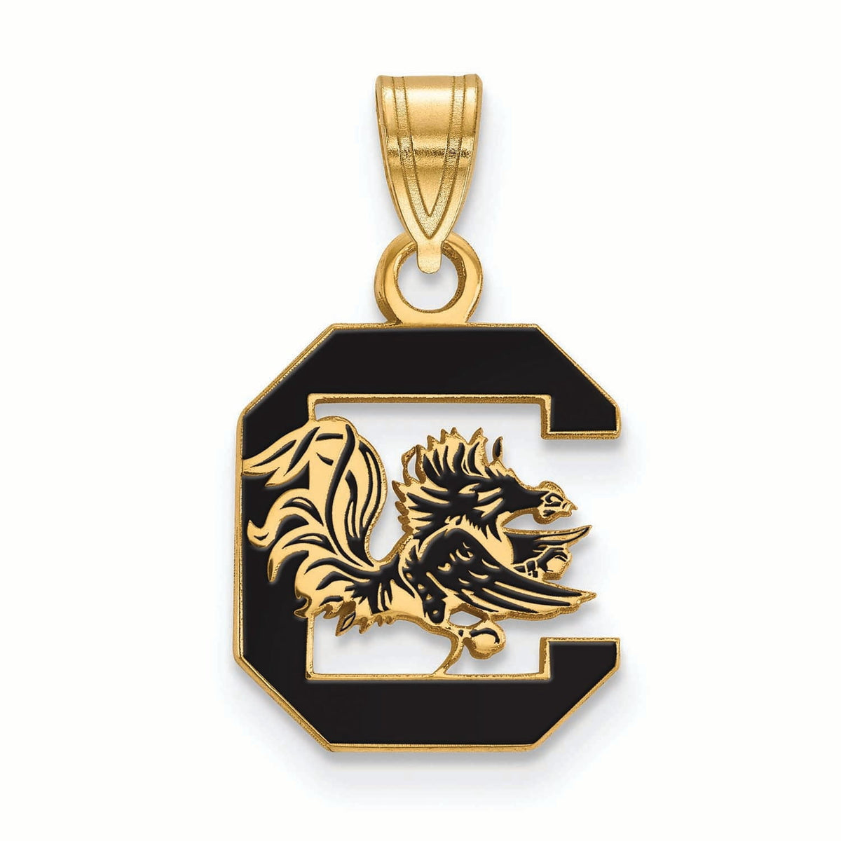 Women's South Carolina Gamecocks Gold Plated Small Enamel Pendant