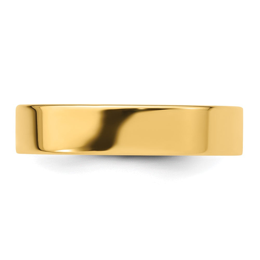 14k Yellow Gold 5mm Standard Weight Flat Comfort Fit Wedding Band Size 12.5