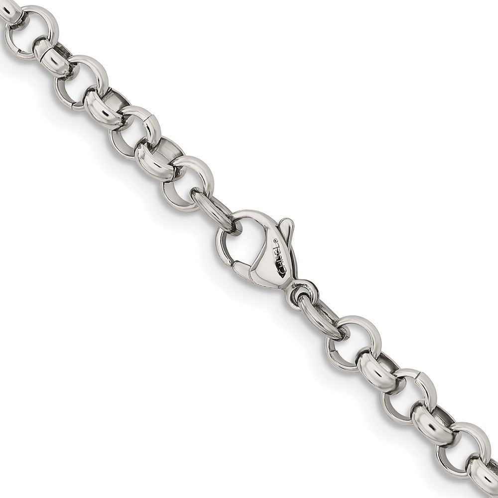 Stainless Steel Polished 6mm 36in Rolo Chain