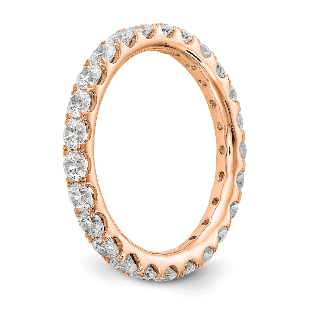 True Origin 14K Rose Gold 1 1/2 carat Lab Grown Diamond VS  D E F  Size 6.5 Eternity Ring