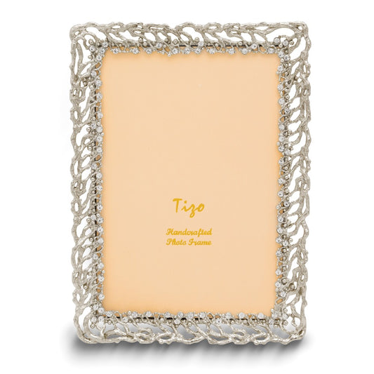Silver-tone Ivy with Crystals 4x6 Photo Frame
