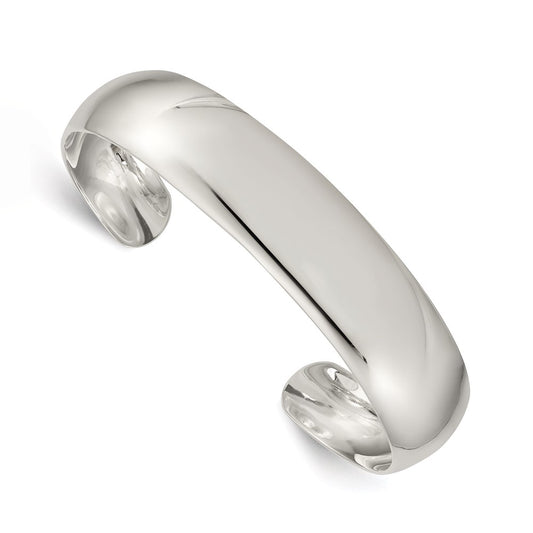 Sterling Silver 14mm Cuff Bangle 7 inches