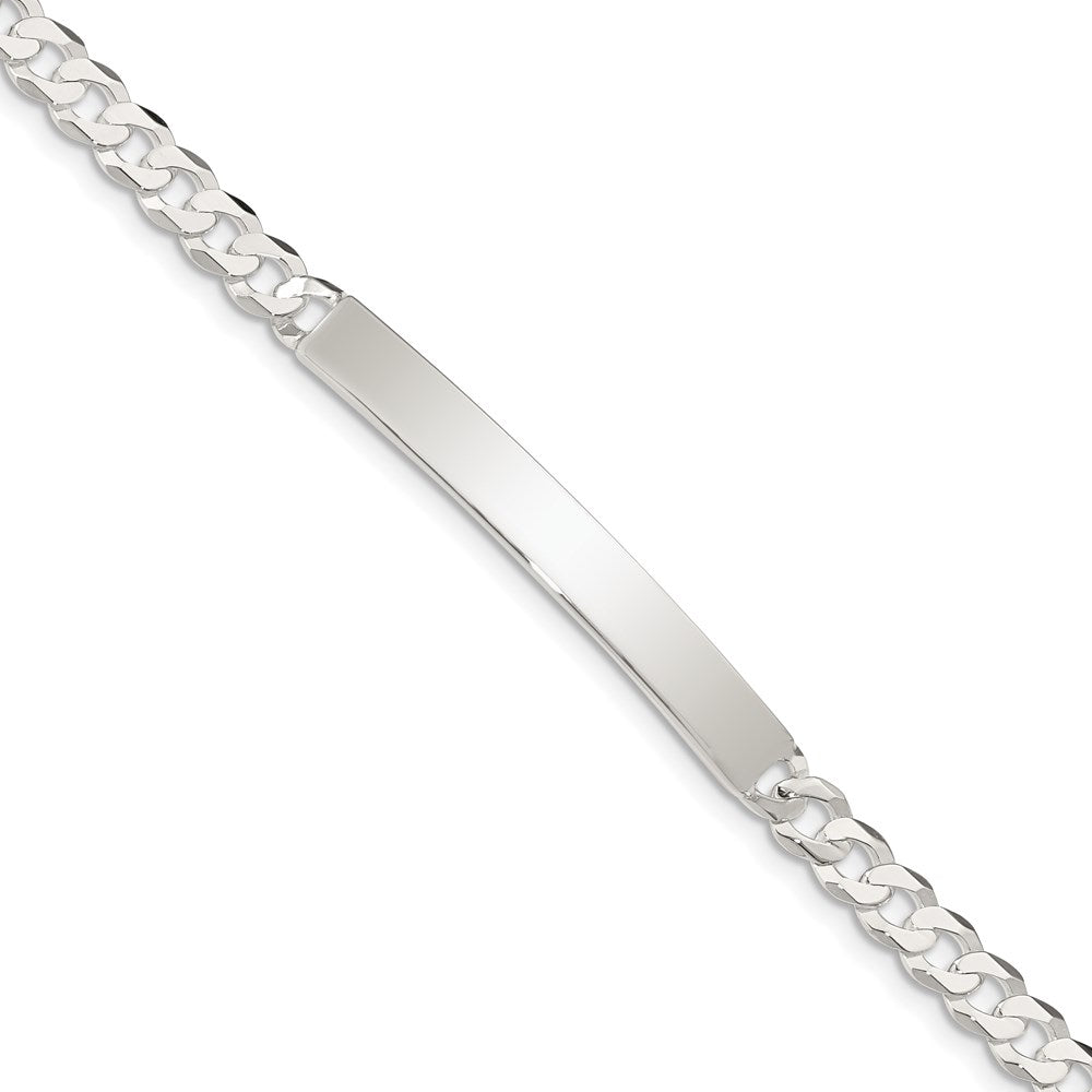 Sterling Silver Curb Link ID Bracelet 7.5 inches