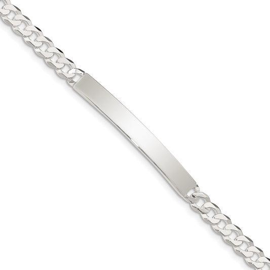 Sterling Silver Curb Link ID Bracelet 7.5 inches