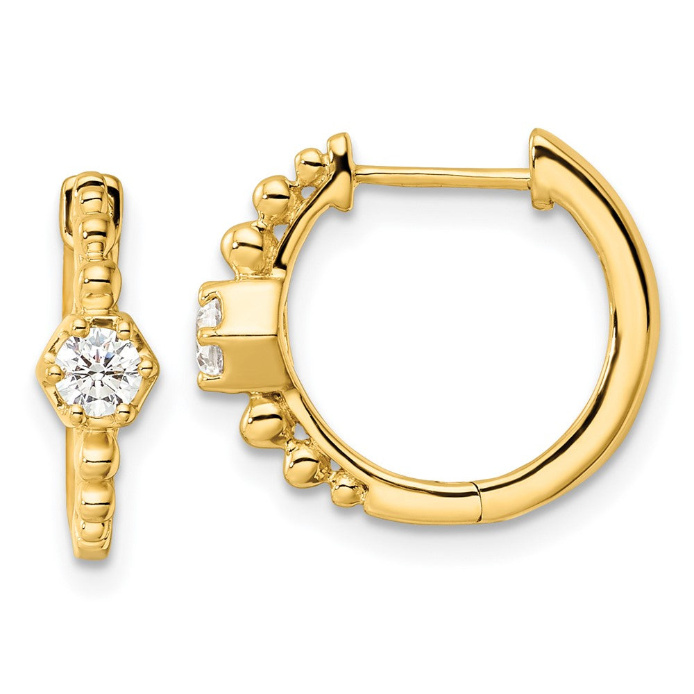 True Origin 14k 5/8 carat Lab Grown Diamond VS DEF Hinged Hoop Earrings