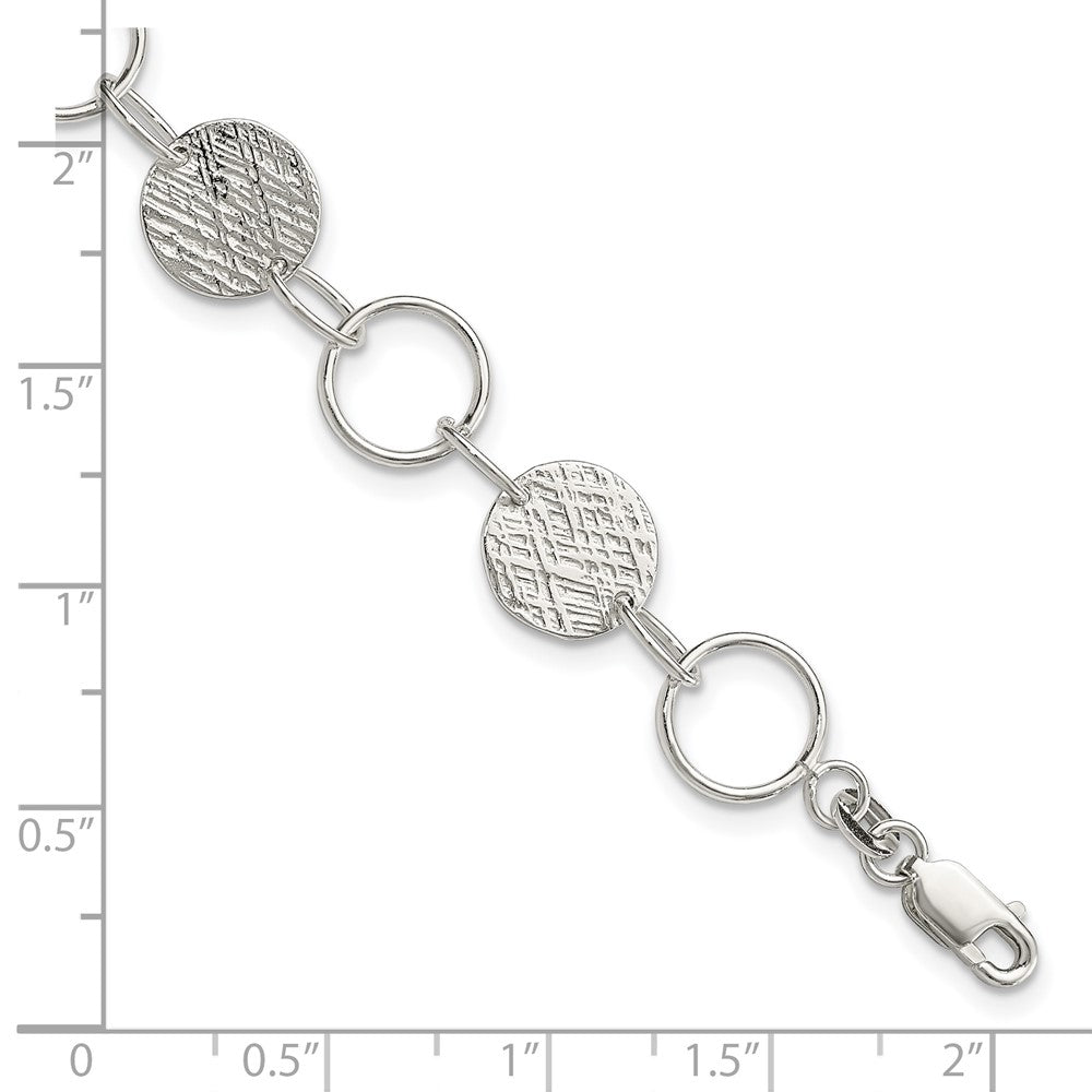 Sterling Silver Fancy Circle Bracelet 7.5 inches