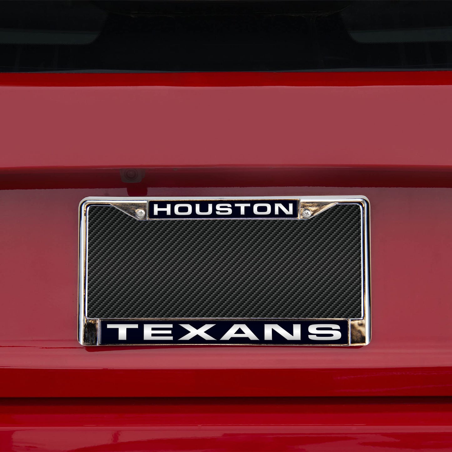 Houston NFL Texans Chrome Metal Laser Cut License Plate Frame