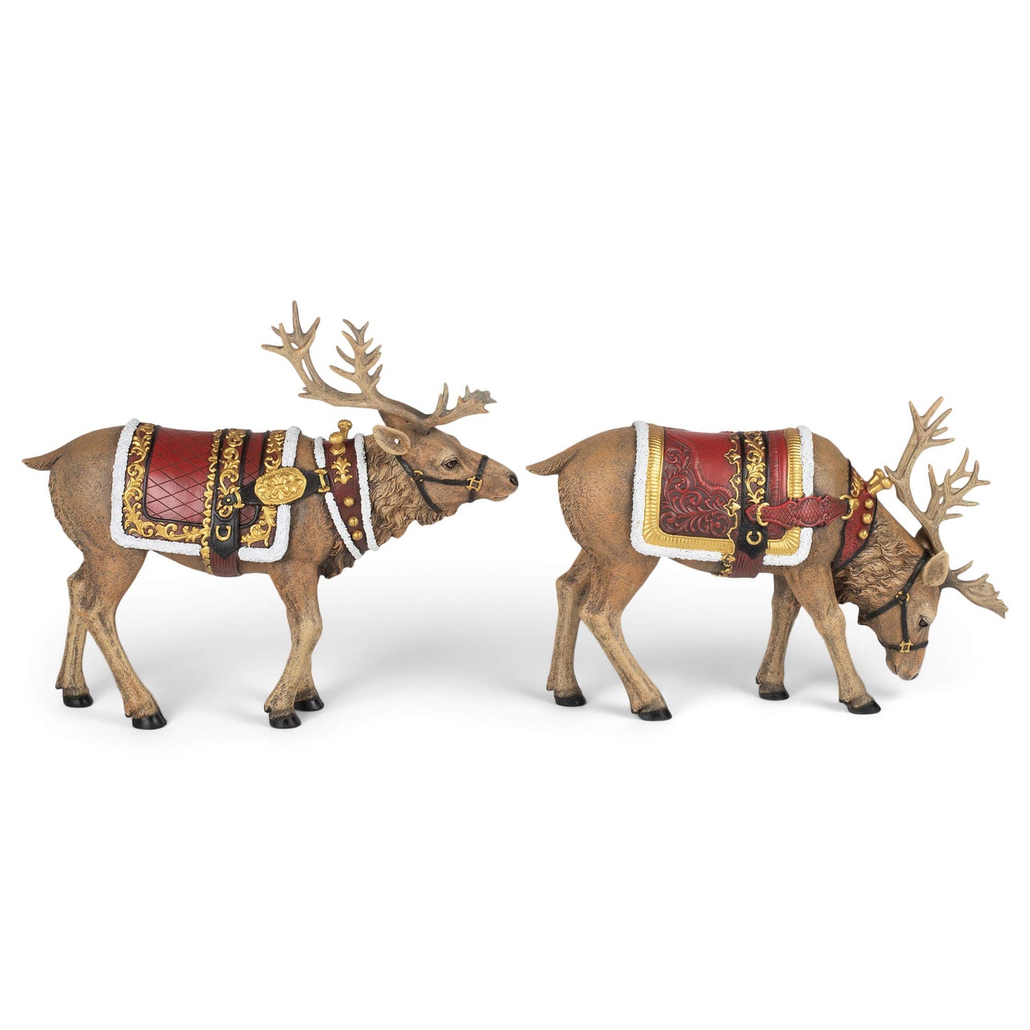 Christmas Majestic Reindeers Polyresin Antlers Blanket 133562