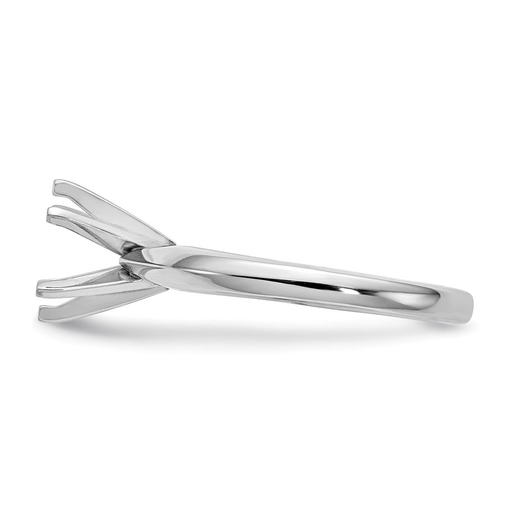 14k White Gold 2 carat Medium-Weight Knife Edge/Half-Round 6-Prong Round Solitaire Ring Mounting