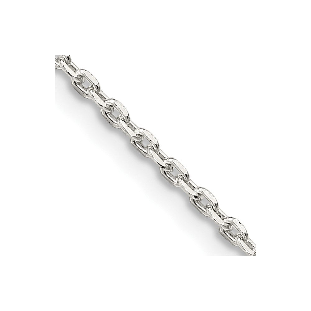 Sterling Silver 1.5mm Beveled Oval Cable Chain 20 Inches