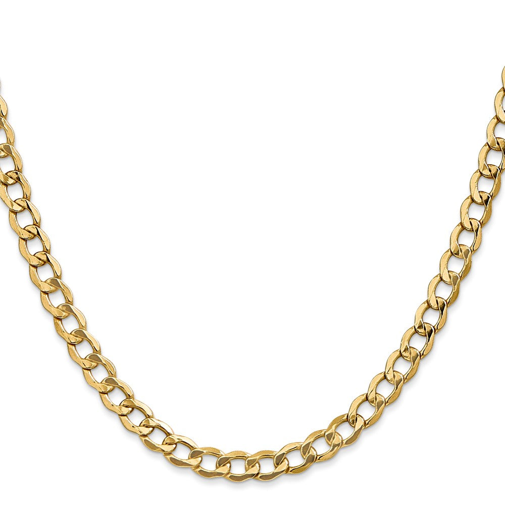 14K 18 inch 5.25mm Semi-Solid Curb with Lobster Clasp Chain