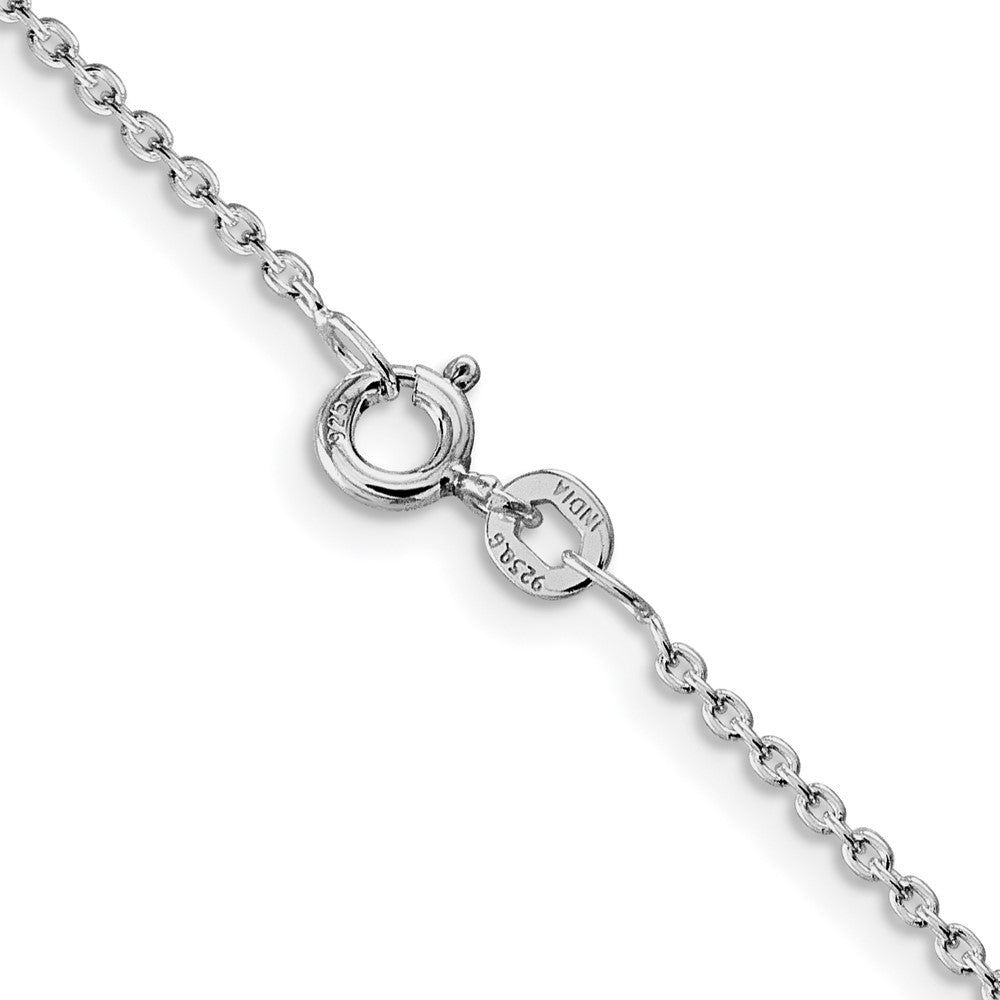 Sterling Silver Rhodium-plated 1.5mm Cable Chain 22 Inches