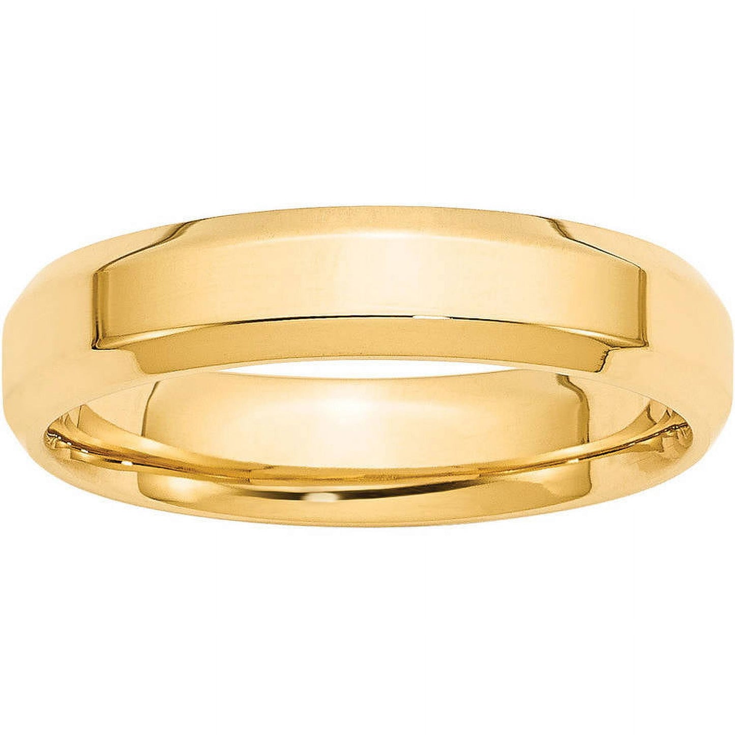 Primal Gold 14 Karat Yellow Gold 5mm Beveled Edge Comfort Fit Band Size 10.5