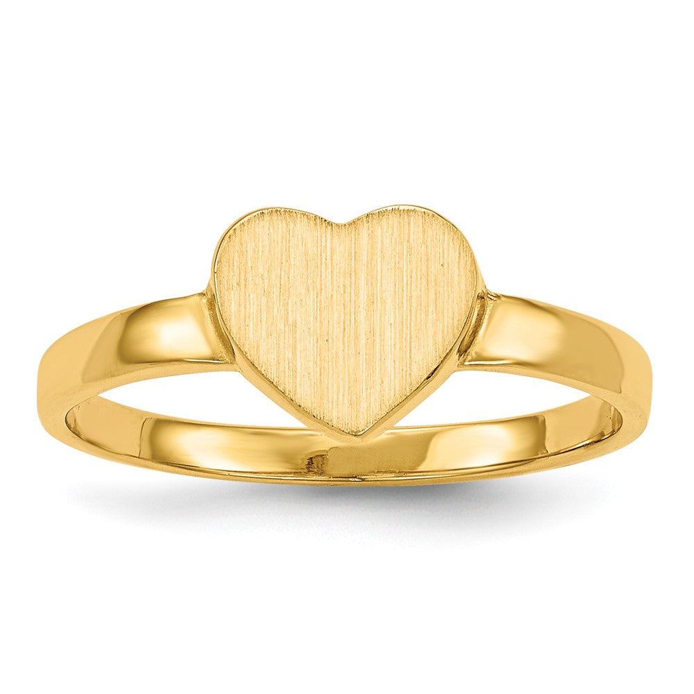 10ky 6.5x7.5mm Open Back Heart Signet Ring