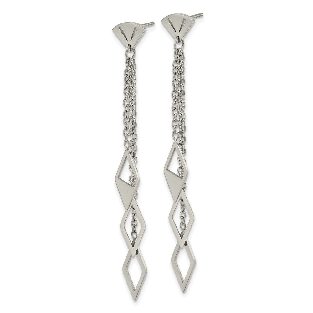 Stainless Steel Polished Post Dangle Earrings