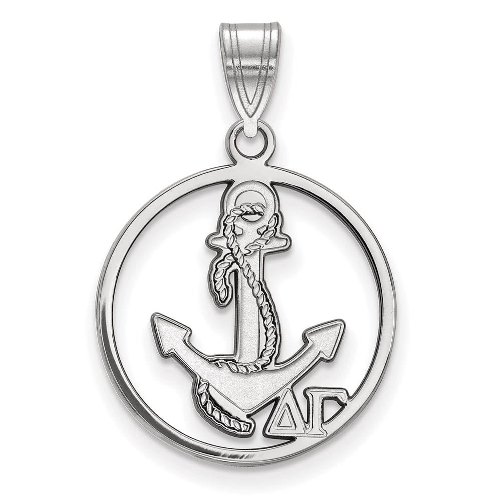 Sterling Silver Official Licensed Greek Sororities Delta Gamma (??) Small Circle Pendant