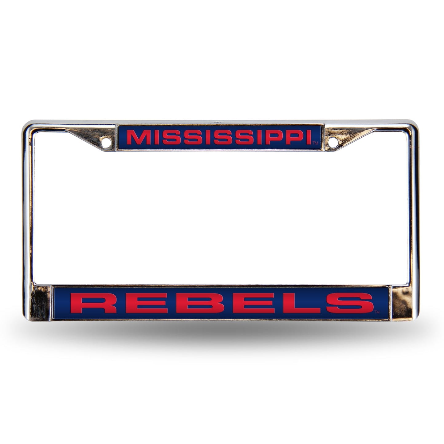 Mississippi-Ole-Miss-Rebel's Chrome Metal Laser Cut License Plate Frame