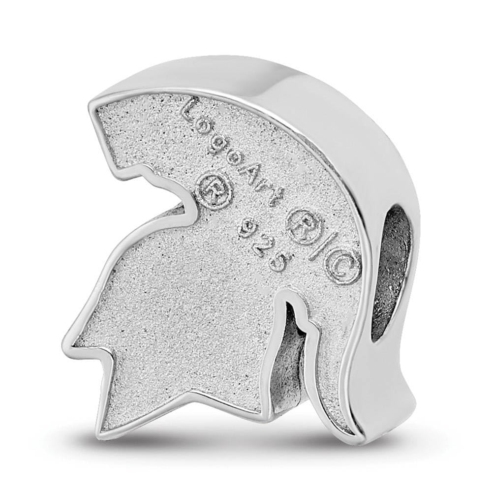 Sterling Silver Michigan State U Spartan Head Enameled Bead Charm