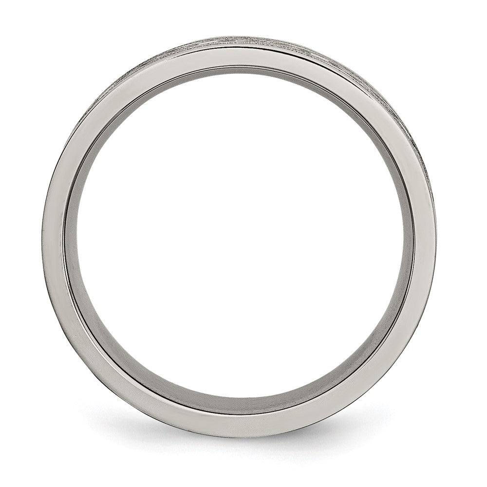 Titanium Polished Laser Etched 6mm Celtic Knot Flat Band Size - 10