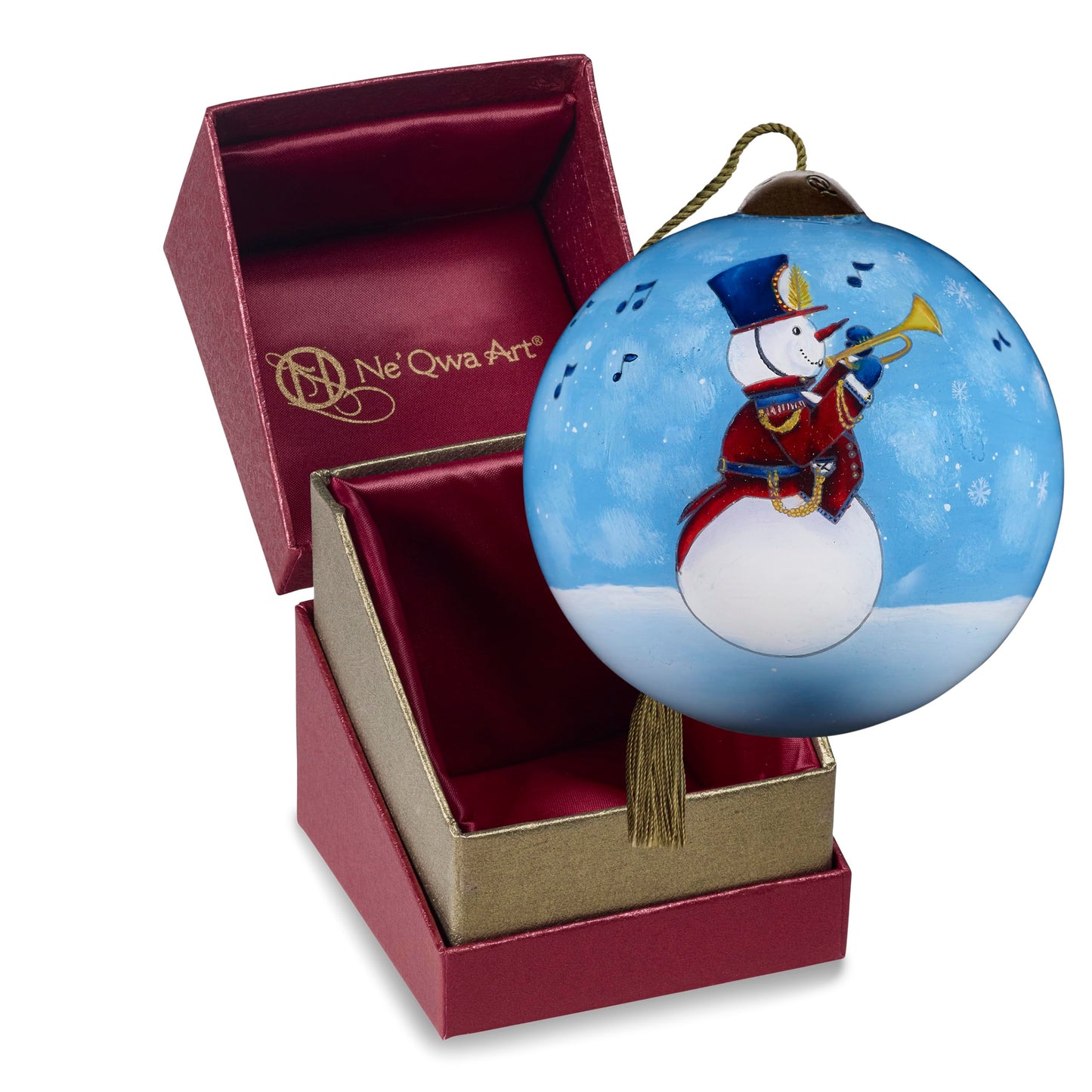 Neqwa Art Sweet Holiday Wishes by Nicole Tamarin Hand-painted Glass Ornament