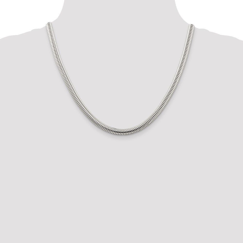 Sterling Silver 6mm Round Snake Chain 20 Inches