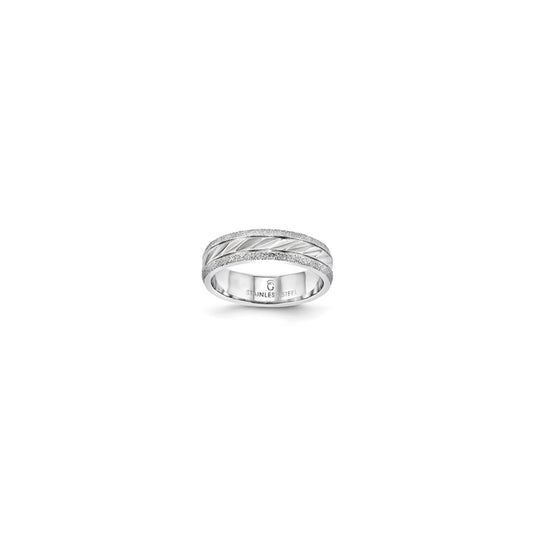 Stainless Steel 6mm D/C Edge Gents Ring