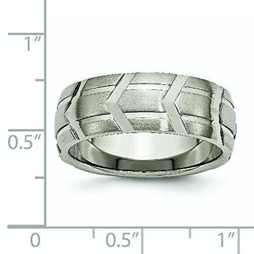 Titanium Brushed and Polished 8mm Band Size - 10