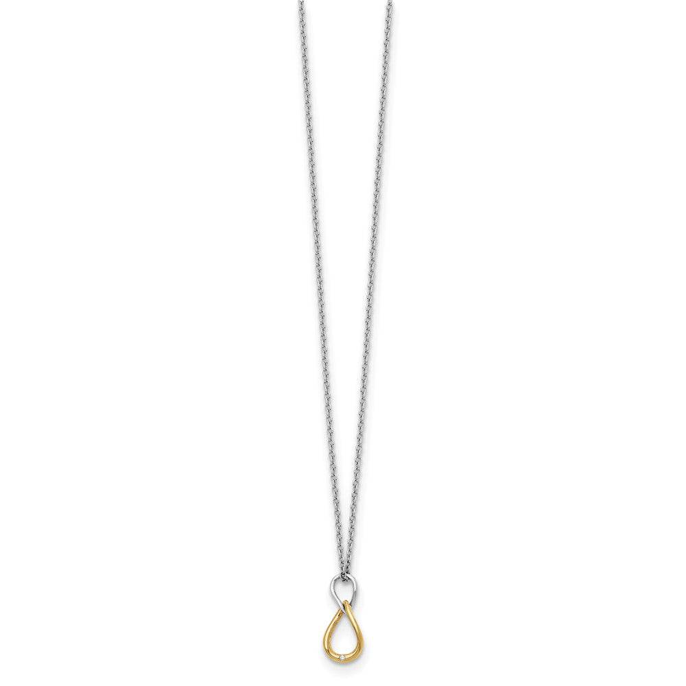 White Ice Sterling Silver Rhodium-plated Gold-tone 18 Inch Diamond Necklace with 2 Inch Extender 18 Inches