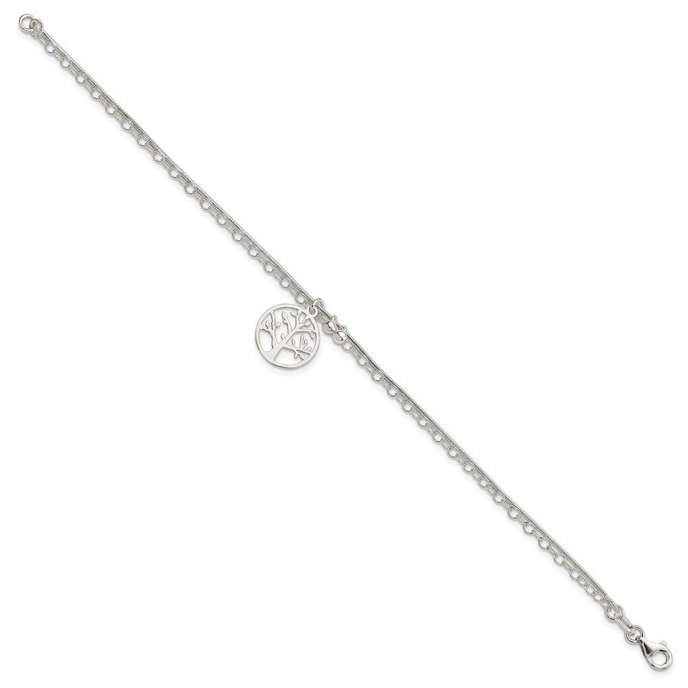Sterling Silver Polished 2-strand Tree 7.5in Bracelet 7.5 inches