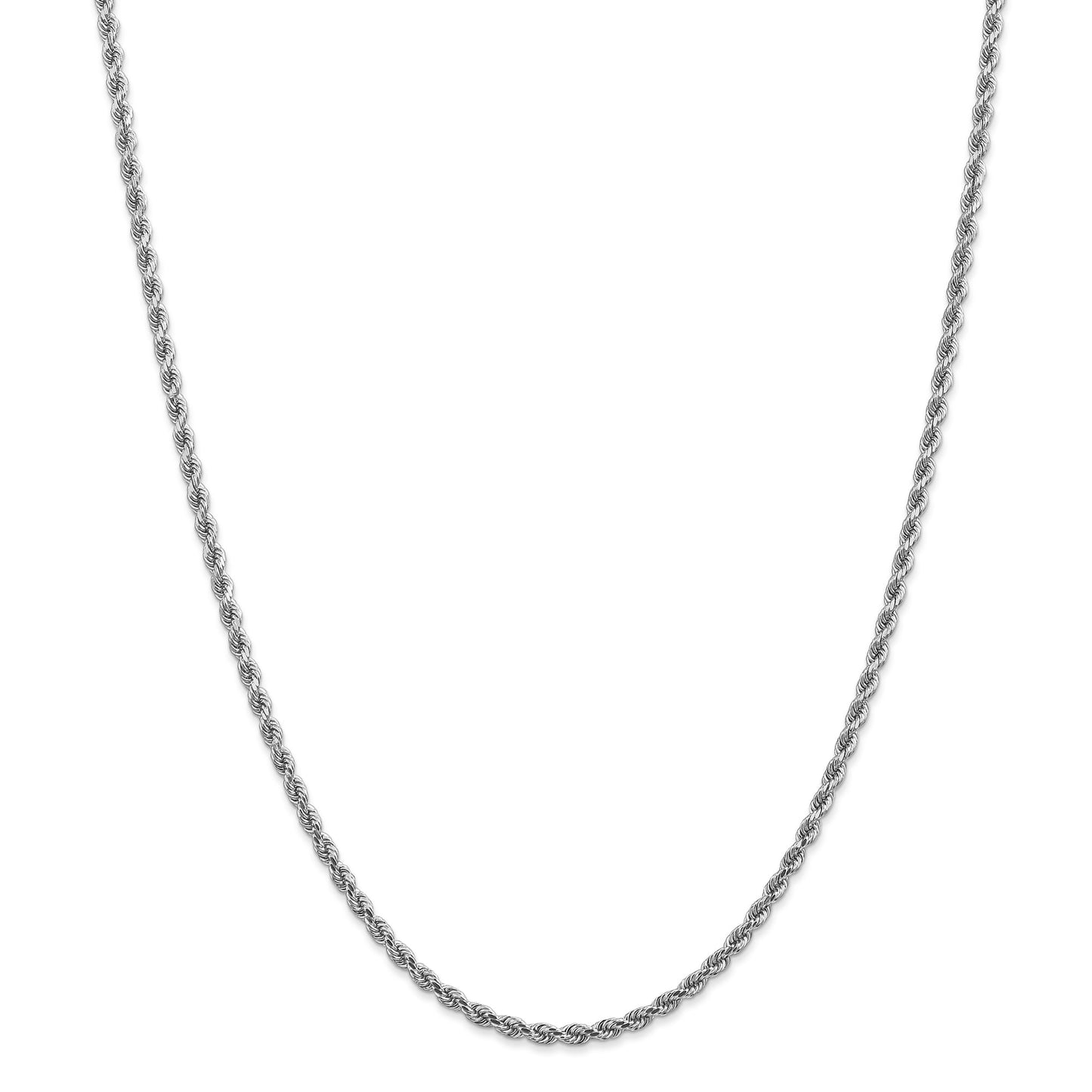 10k White Gold 2.75mm Diamond-cut Rope Chain