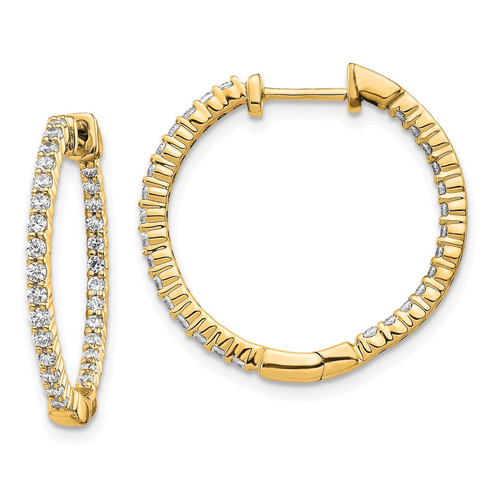 14k 5/8 carat Lab Grown Diamond VS/SI+ G+ Complete In and Out Hoop Earrings