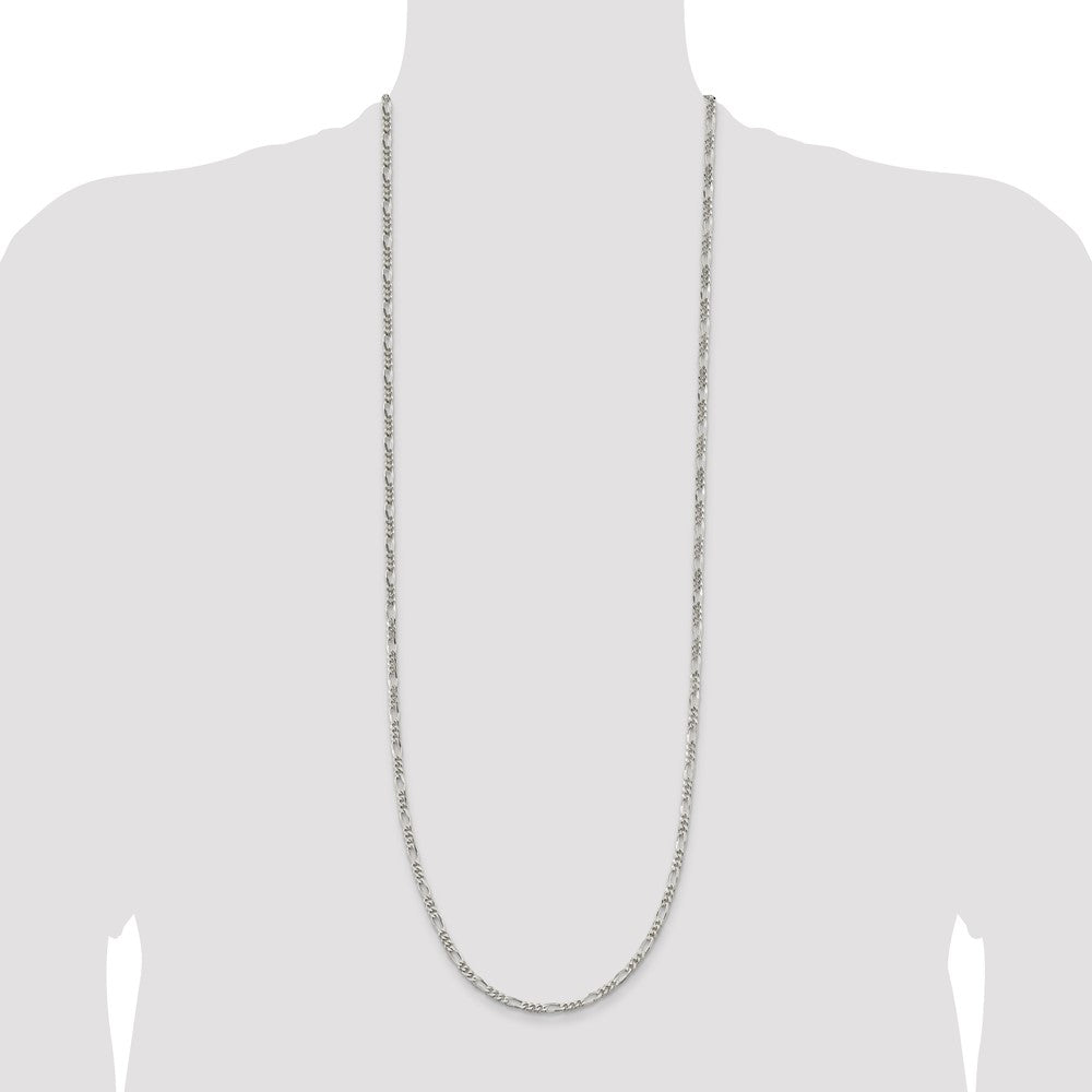 Sterling Silver 3.5mm Figaro Chain 36 Inches