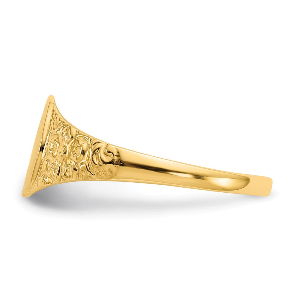 14k 8.0x7.0mm Closed Back Signet Ring Size 6