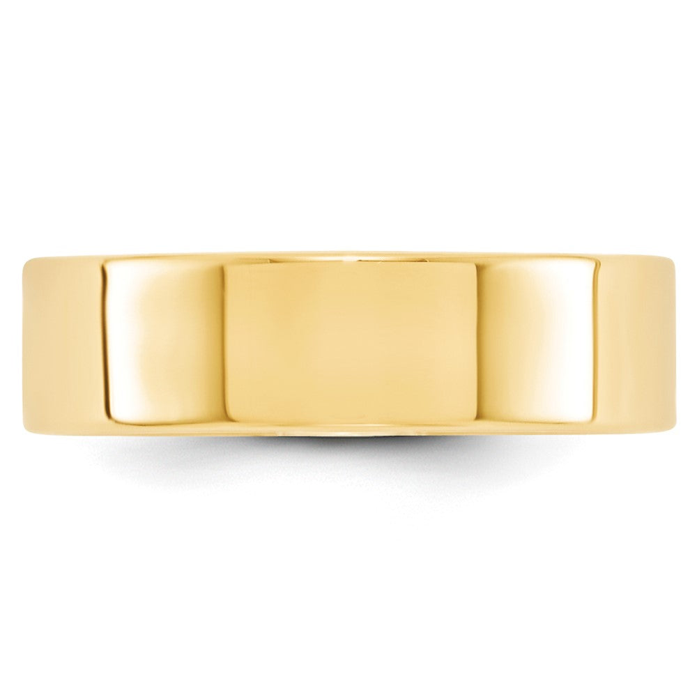 14k Yellow Gold 6mm Lightweight Flat Wedding Band Size 13.5