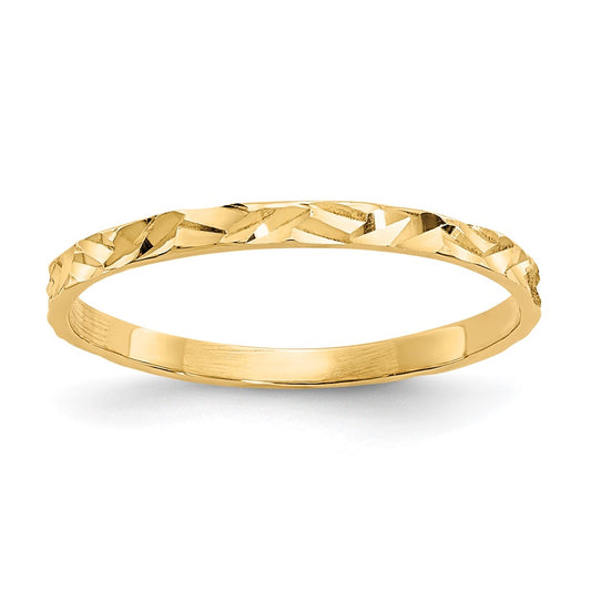 10K Diamond-cut Zig-Zag Design Band Childs Ring