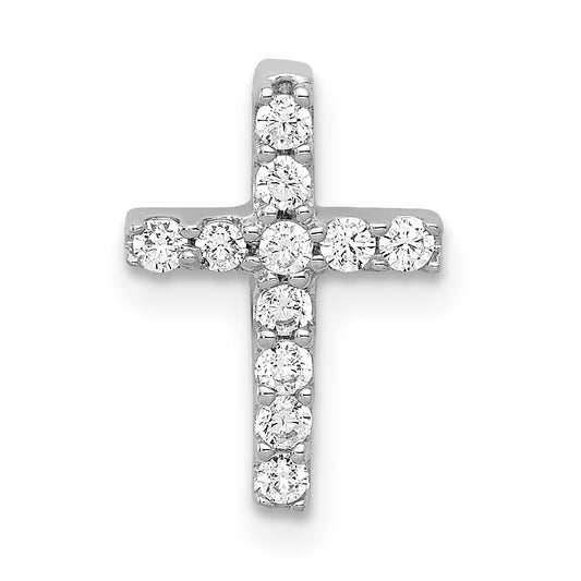 14k White Gold 1/5 carat Lab Grown Diamond VS/SI+ G+ Chain Slide Pendant